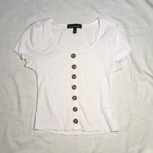 Ribbed Lettuce Ruffle Top